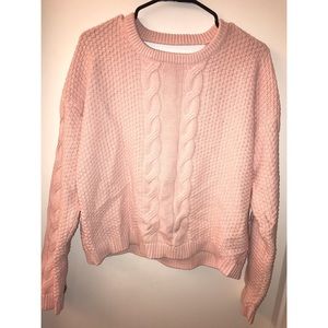 NWT Forever 21 light pink sweater w/ lace up back
